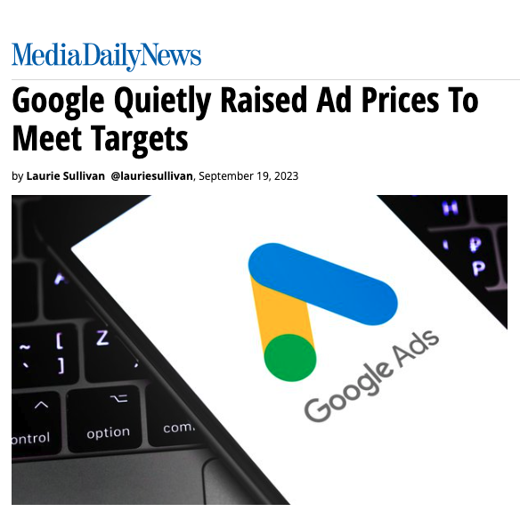 Google Quietly Raised Ad Prices To Meet Targets featured image